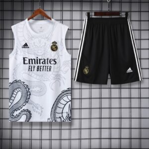 Real Madrid White dragon edition sleeveless training set