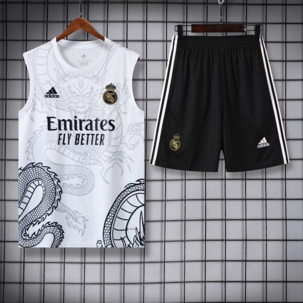 Real Madrid White dragon edition sleeveless training set
