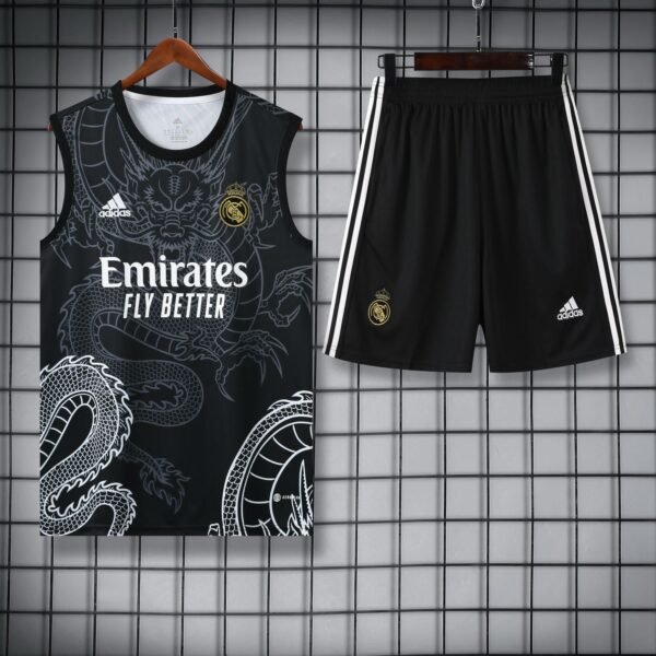 Real Madrid black dragon edition sleeveless training set