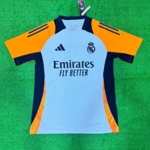 REAL MADRID WHITE AND YELLOW TRAINING JERSEY 24-25