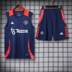 Man Utd Blue sleeveless training set