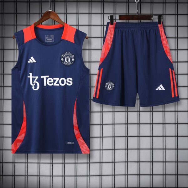 Man Utd Blue sleeveless training set